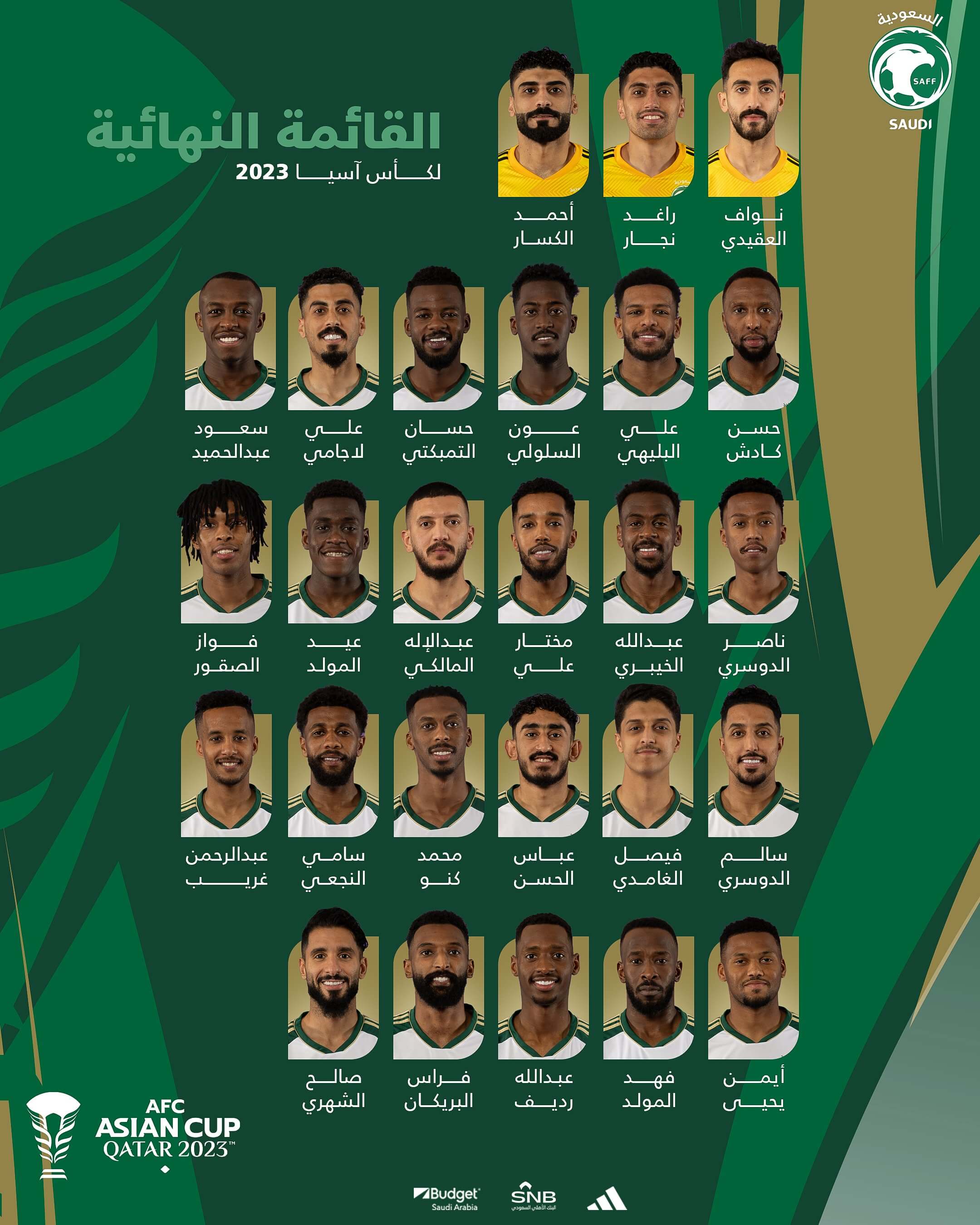 تشكيلة المنتخب السعودي الجديدة
