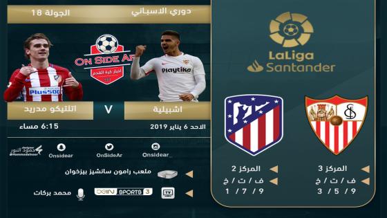 مباراة أتلتيكو مدريد وإشبيلية