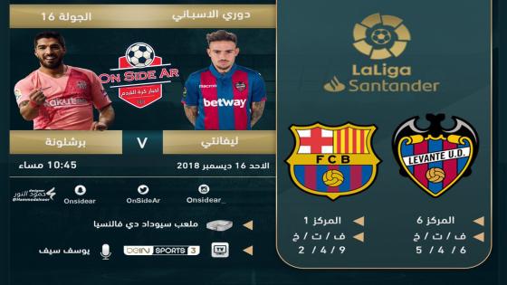 مباراة برشلونة وليفانتي