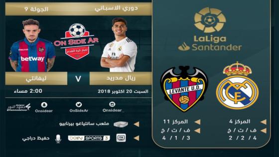 مباراة ريال مدريد وليفانتي