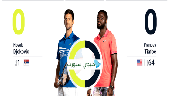 مباراة نوفاك جوكوفيتش وفرانسيس تيافوي