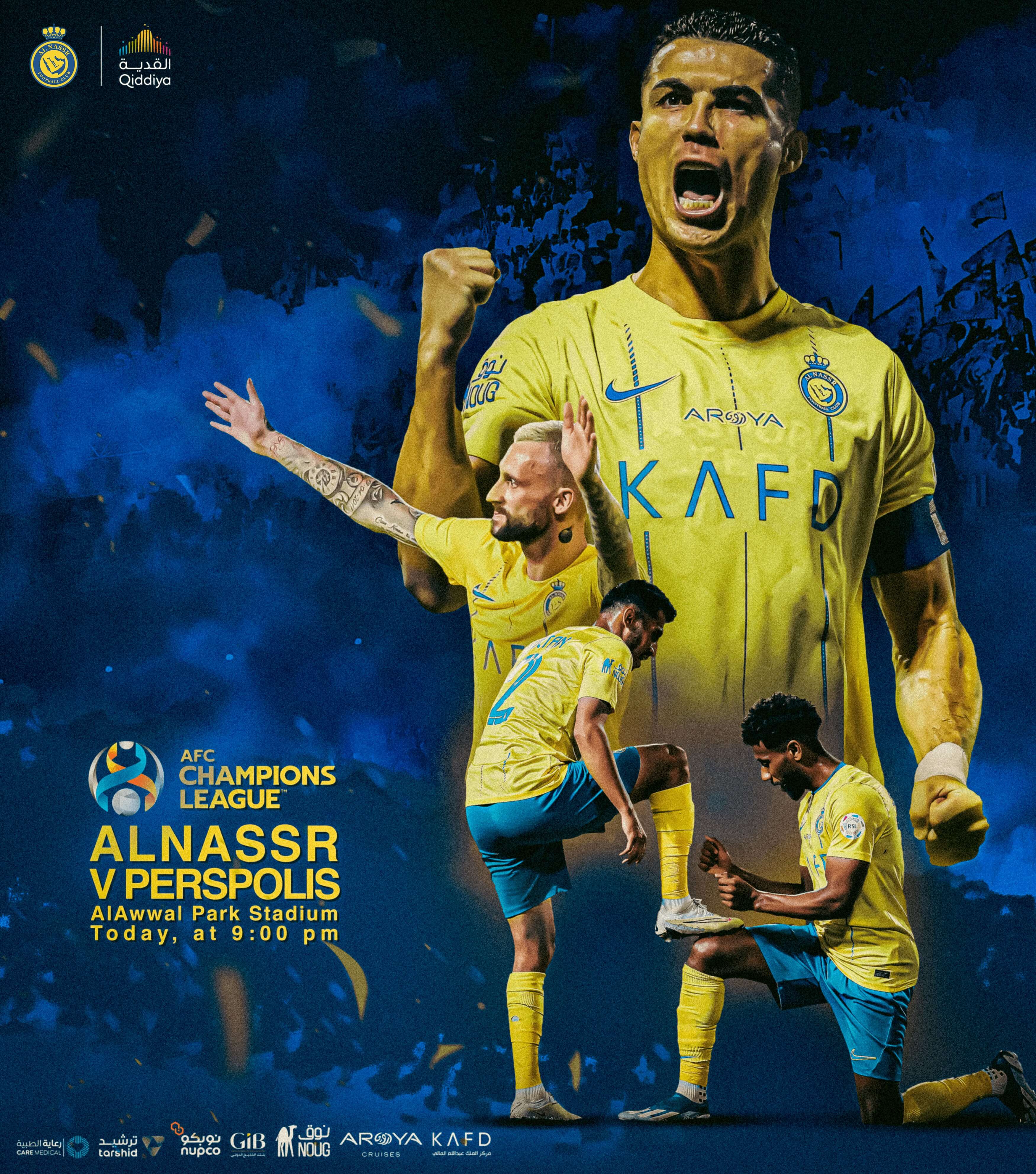 الساعة كم مباراة النصر اليوم ضد برسبوليس