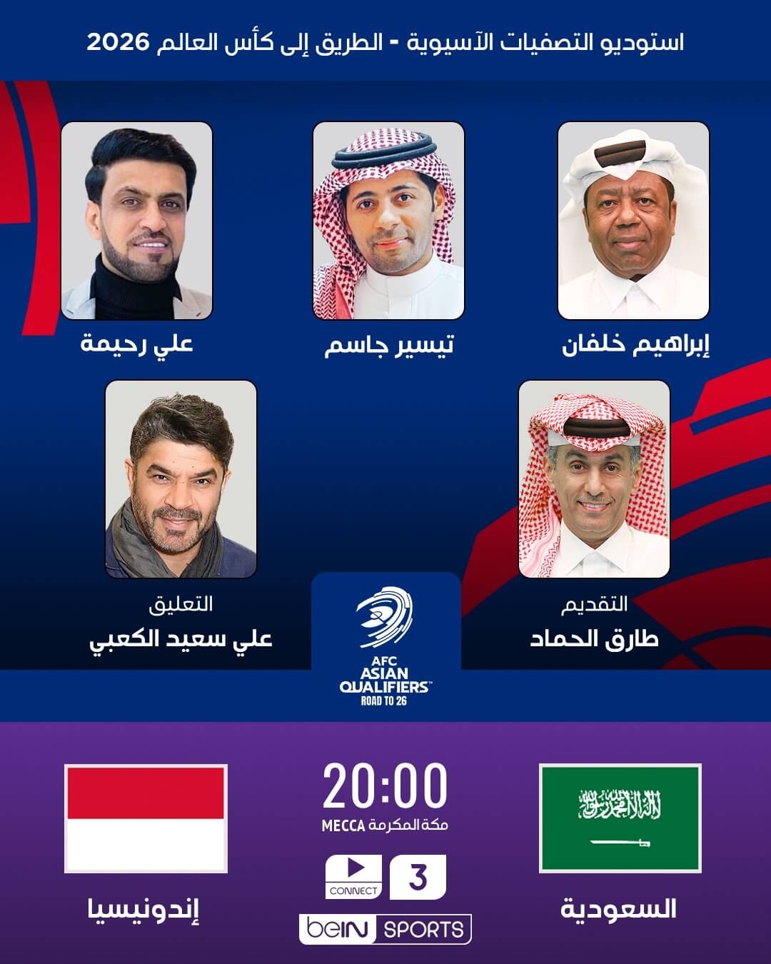 القنوات الناقلة لمباراة السعودية واندونيسيا اليوم