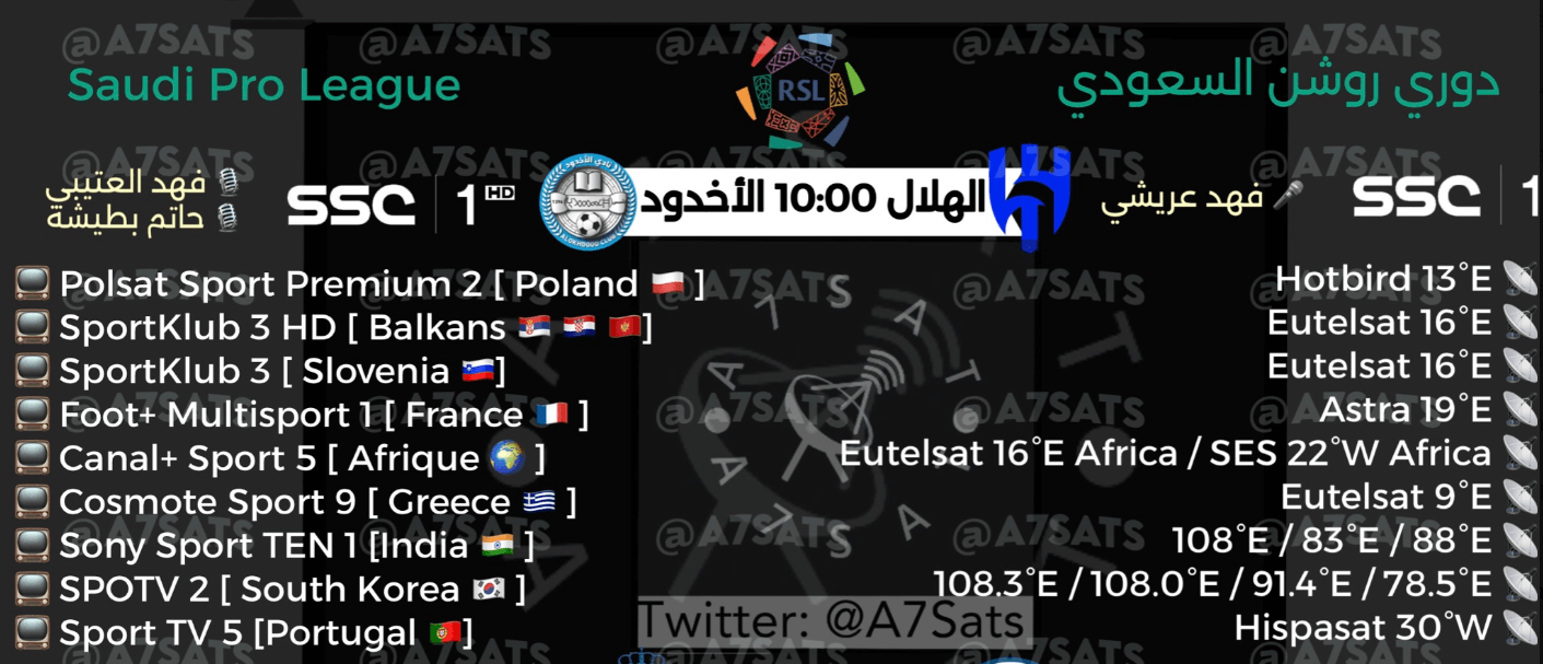 القنوات الناقلة لمباراة الهلال والاخدود