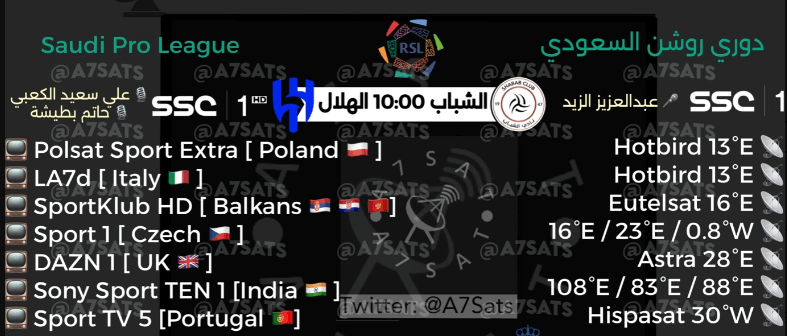 القنوات الناقلة لمباراة الهلال والشباب