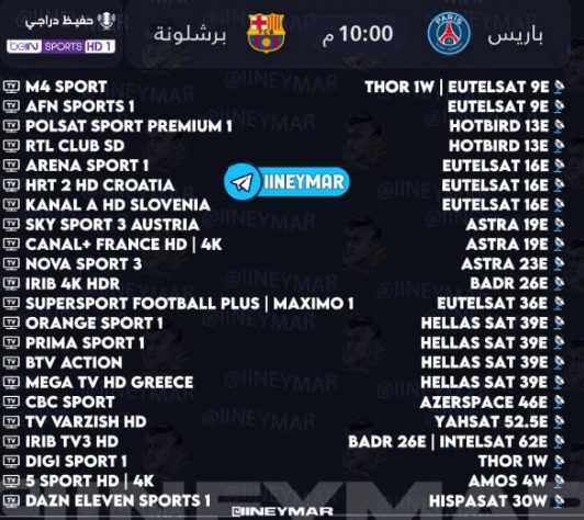 القنوات الناقلة لمباراة برشلونة وباريس سان جيرمان