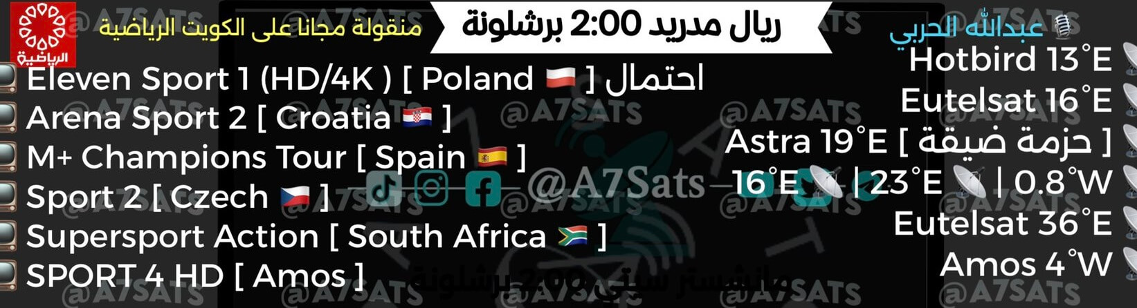 القنوات الناقلة لمباراة برشلونة وريال مدريد اليوم