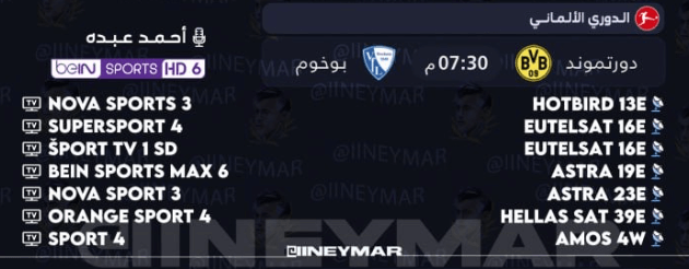 القنوات الناقلة لمباراة بوروسيا دورتموند وبوخوم