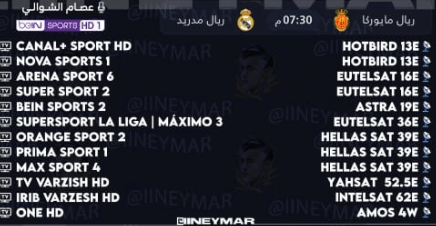 القنوات الناقلة لمباراة ريال مدريد وريال مايوركا