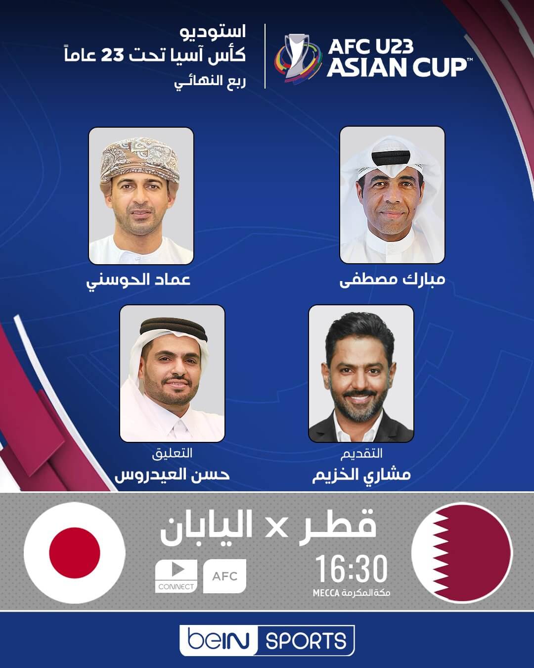 القنوات الناقلة لمباراة قطر واليابان اليوم