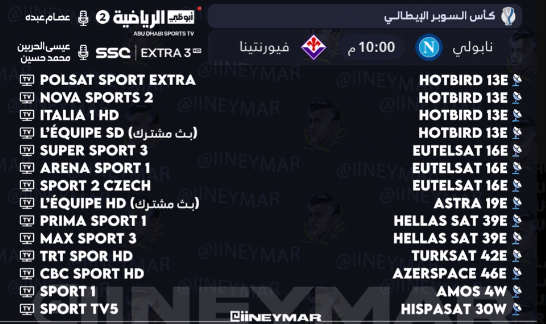 القنوات الناقلة لمباراة نابولي وفيورنتينا