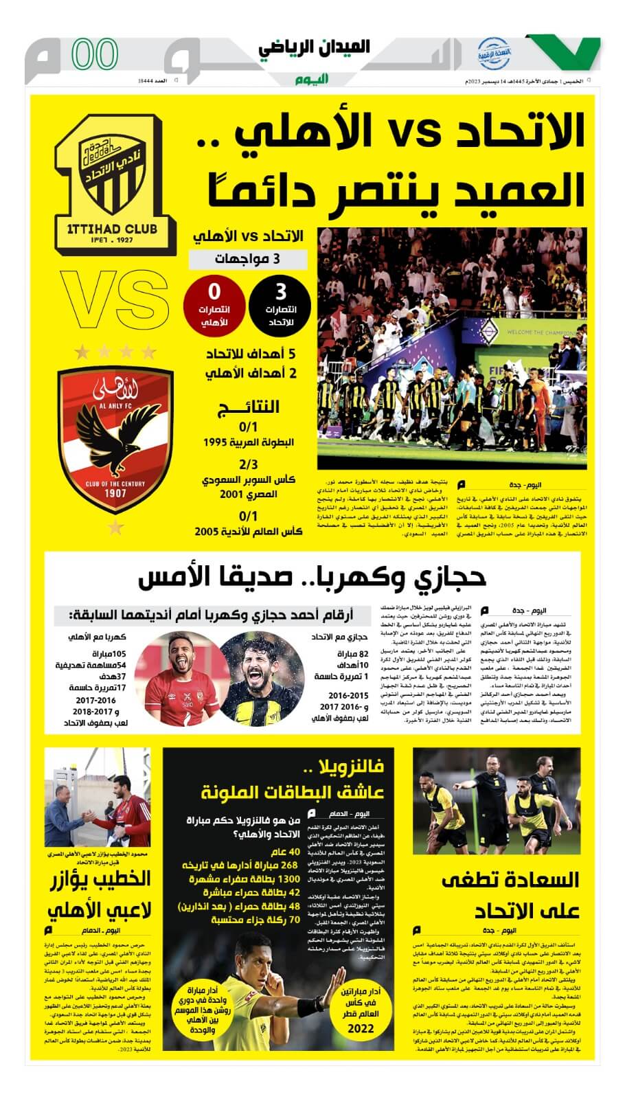 تاريخ مواجهات الأهلي المصري والاتحاد