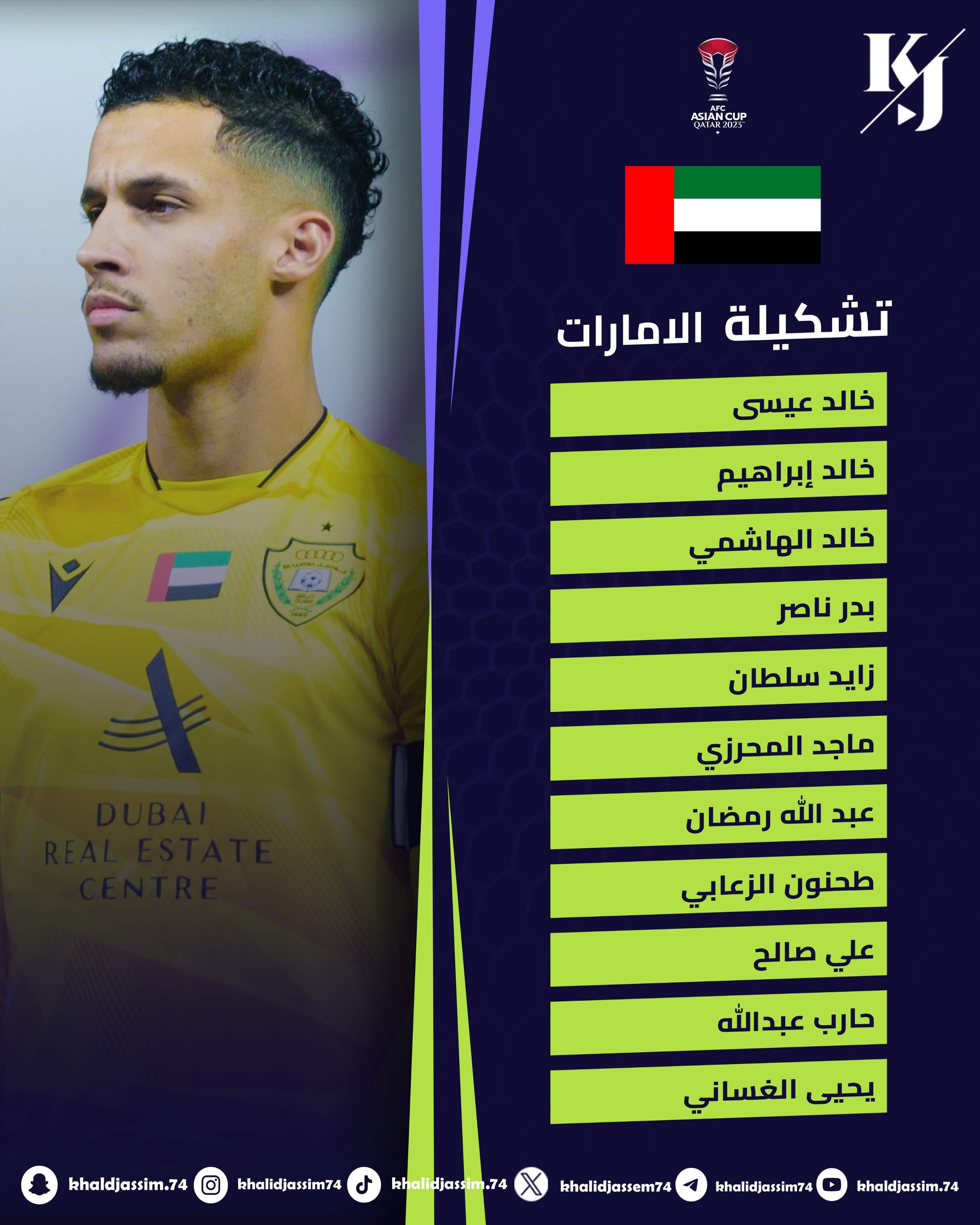 تشكيلة الامارات ضد ايران