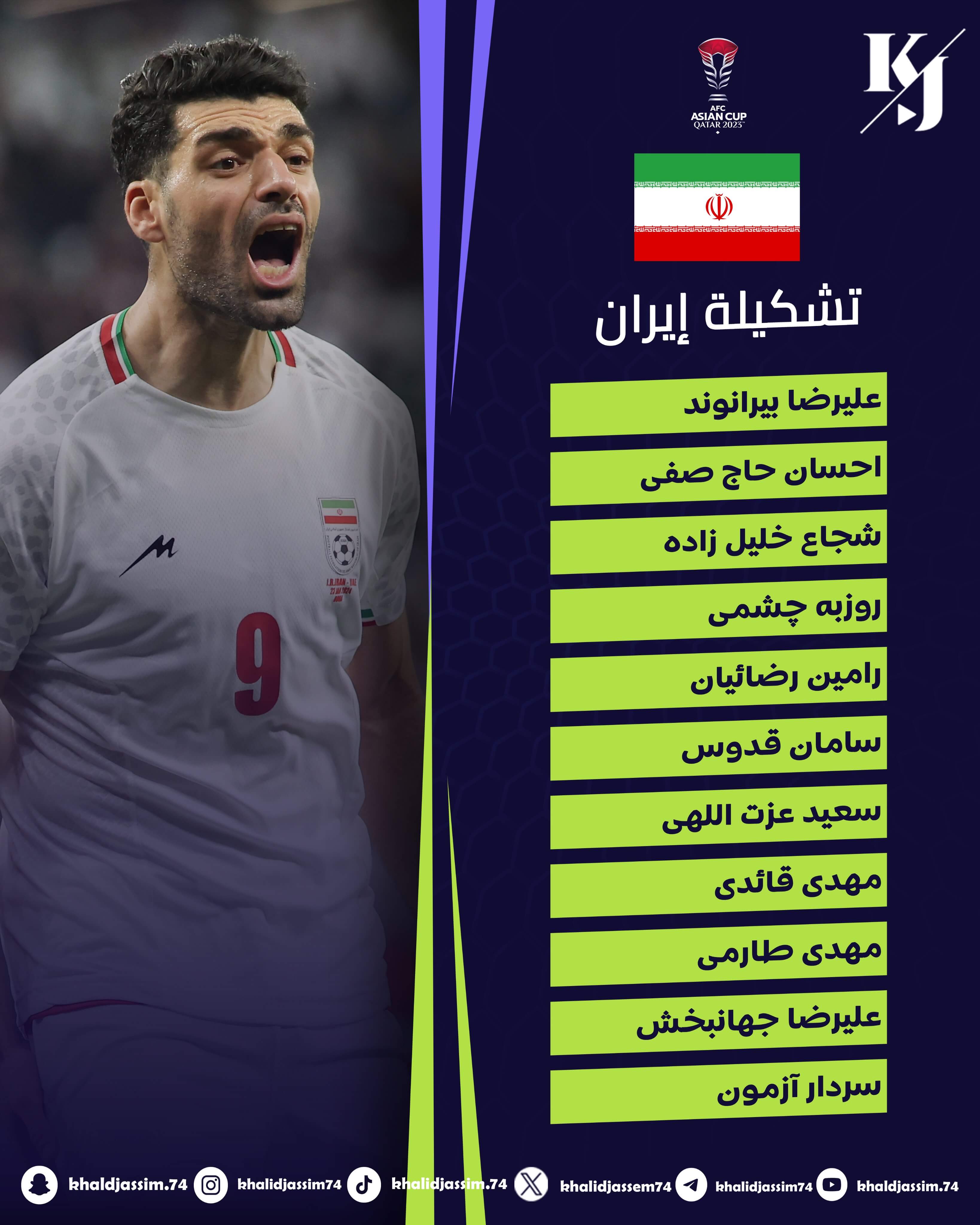 تشكيلة ايران ضد سوريا