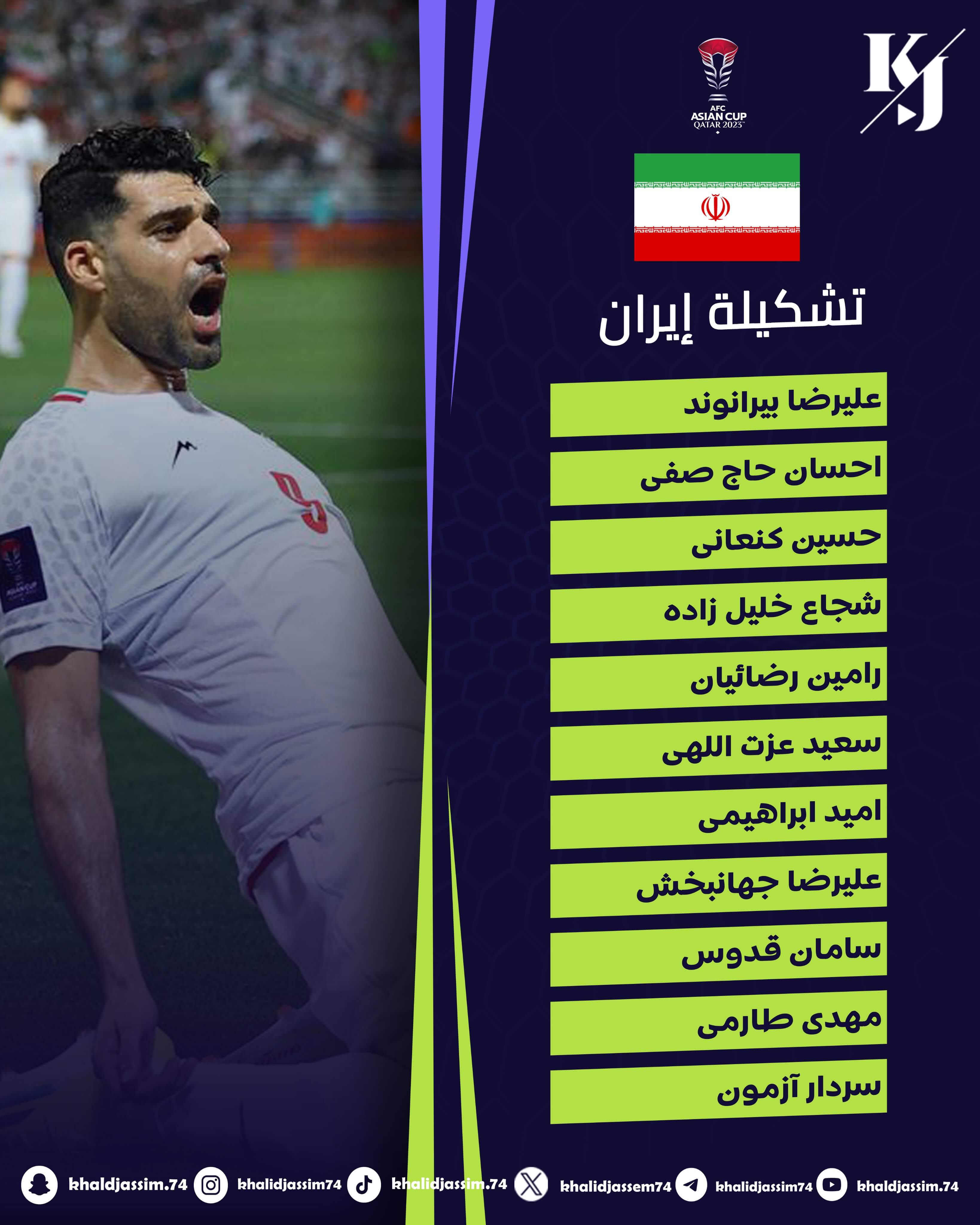 تشكيلة ايران ضد قطر