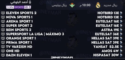 مباراة ريال مدريد وريال بيتيس القنوات الناقلة