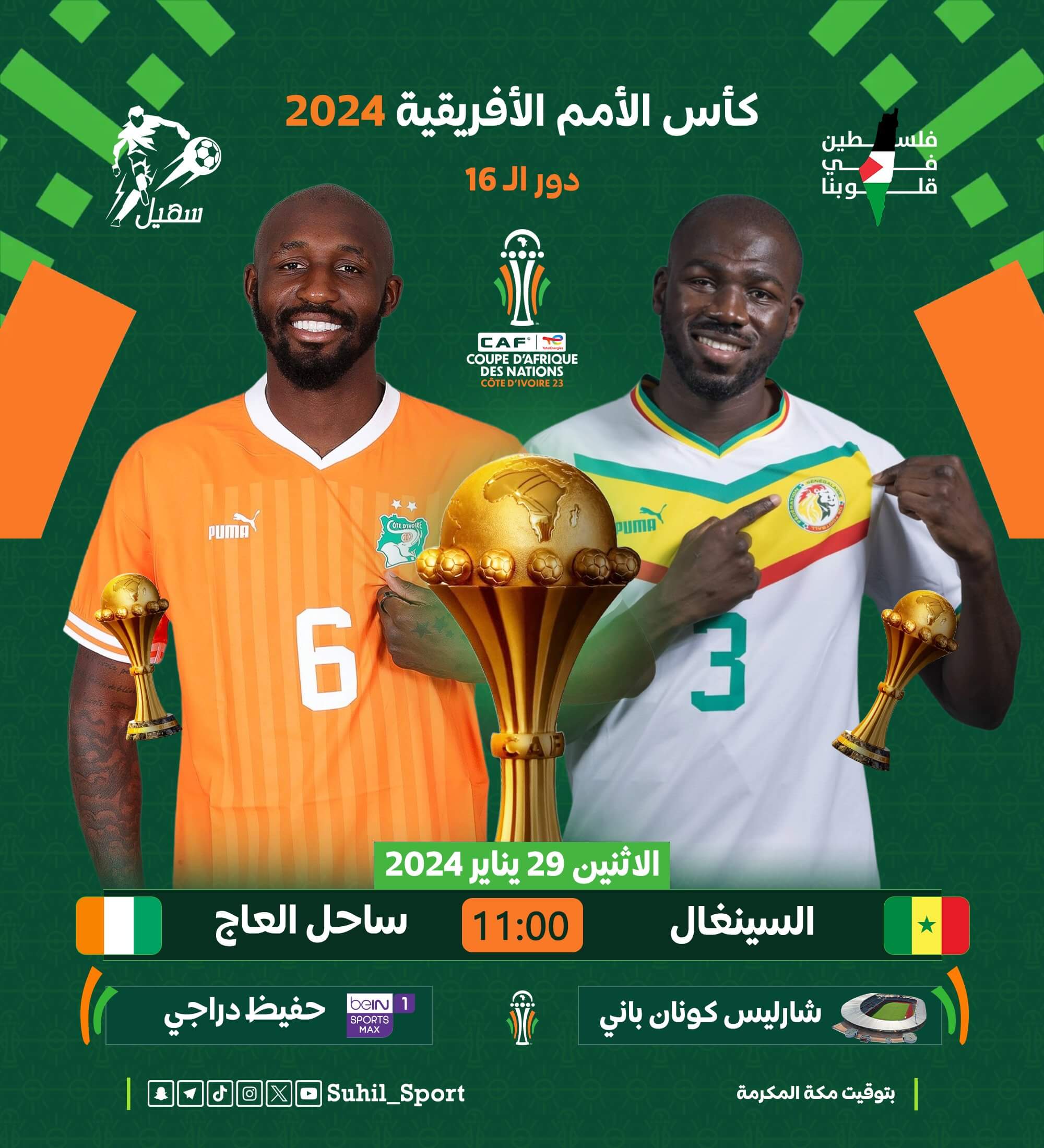 معلق مباراة السنغال وساحل العاج اليوم